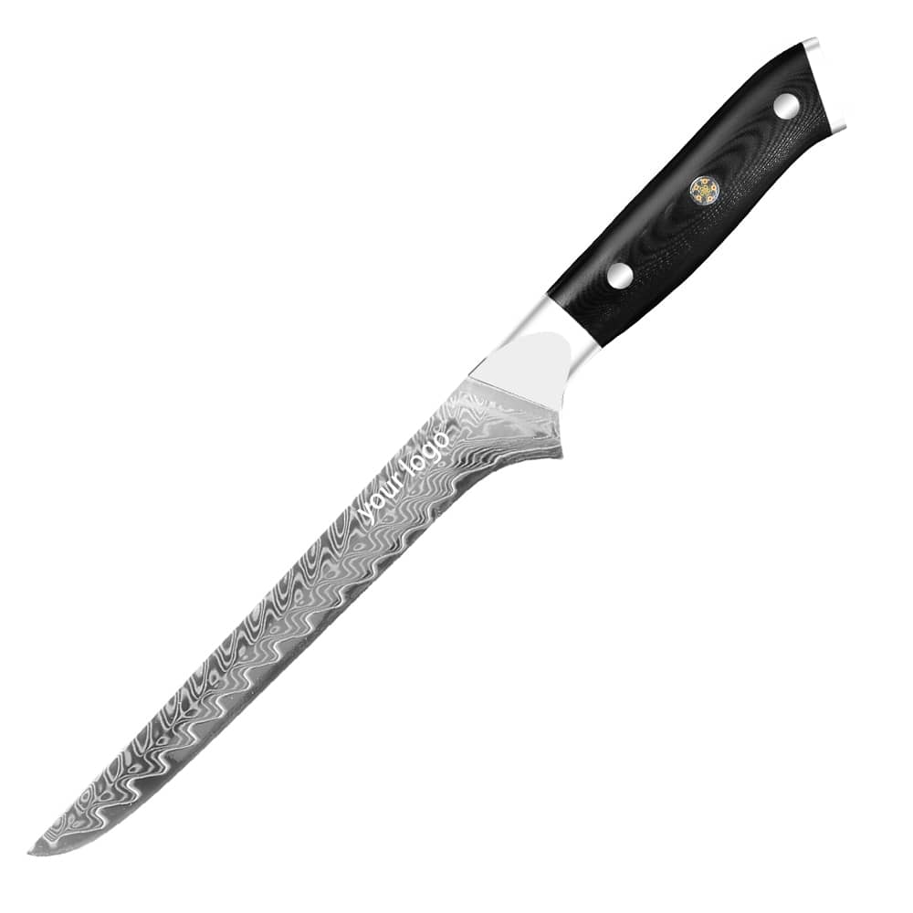 Damascus Clad 10Cr15CoMoV G10 Handle Boning Knife 140 mm KKDA0441