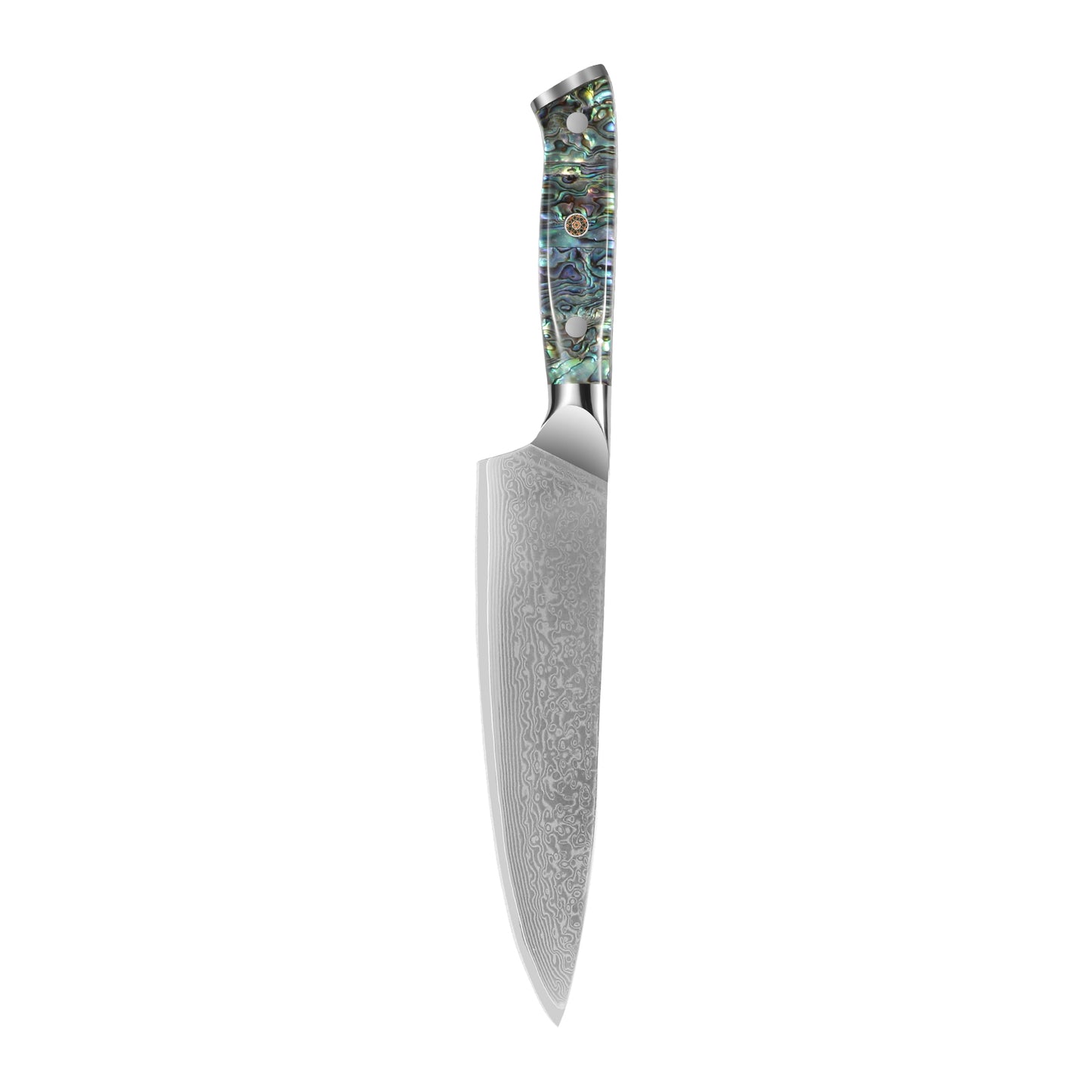 Leecut Damascus Chef Knife Damascus Clad 10Cr15CoMoV Abalone Shell Handle Chef Knife 192 mm LC-DM192