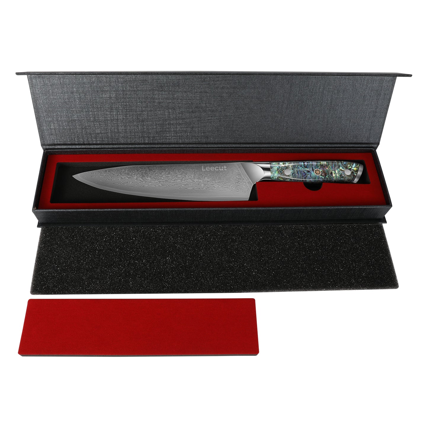Leecut Damascus Chef Knife Damascus Clad 10Cr15CoMoV Abalone Shell Handle Chef Knife 192 mm LC-DM192