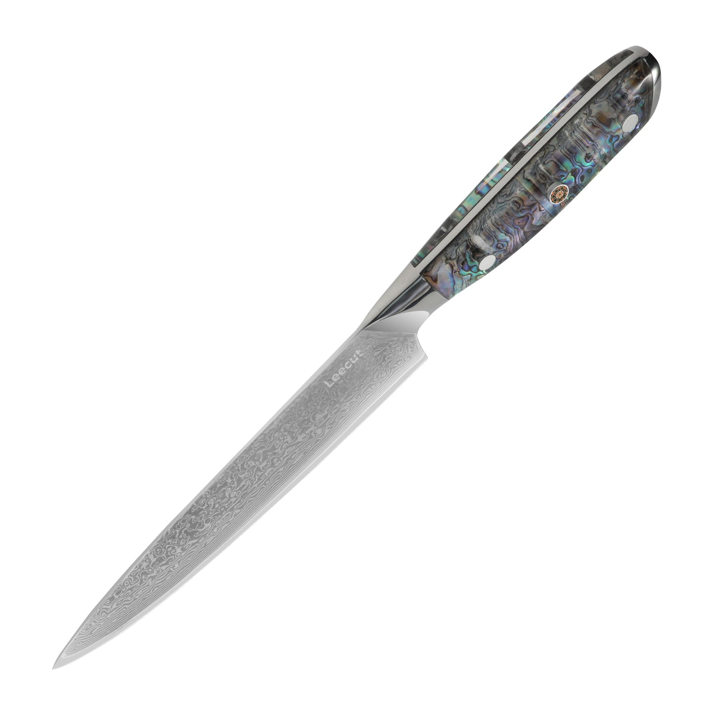 Leecut Damascus Chef Knife Damascus Clad 10Cr15CoMoV Abalone Shell Handle Chef Knife 192 mm LC-DM192