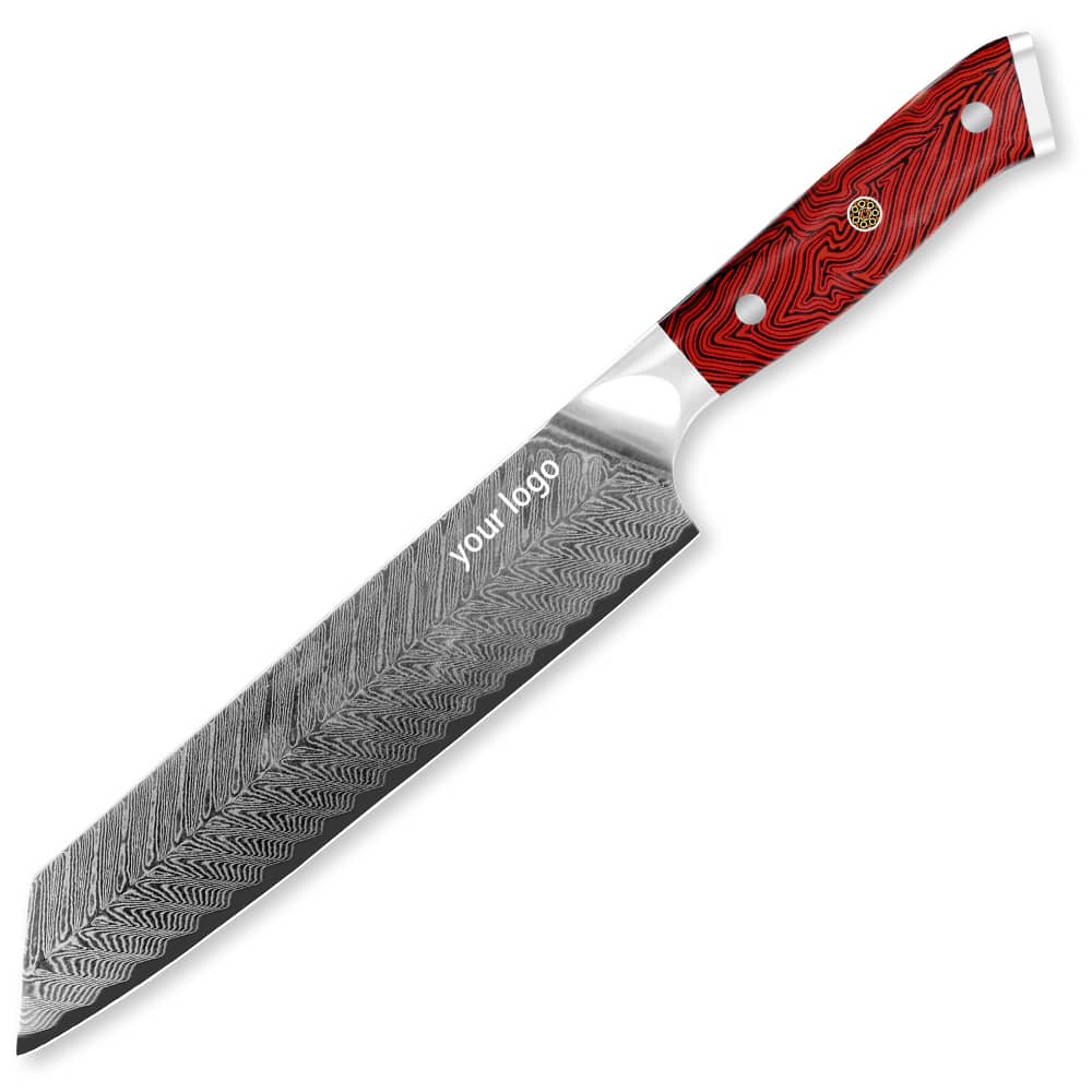 Damascus Clad 10Cr15CoMoV G10 Handle K-Tip Chef Knife 205 mm KKDA0061